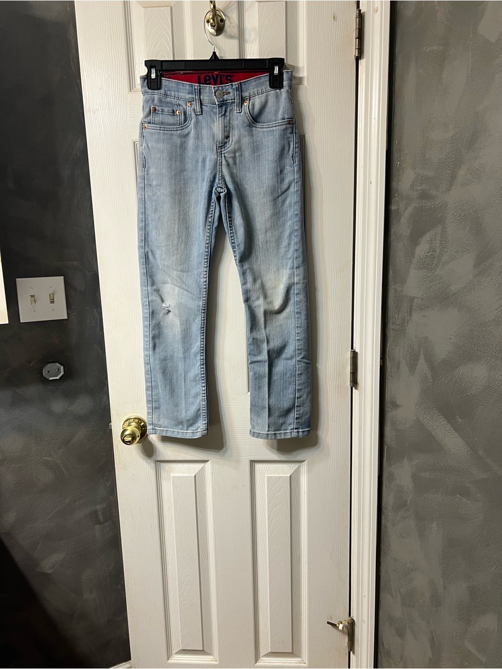 Levi's Boys 10 Light Wash Distressed Stretch Straight Leg Jeans